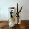 Cilindro fiorito avorio lavanda granella specchietti H30x10 con scatola